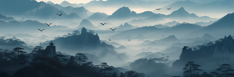 郁郁葱葱层峦叠翠淡彩水墨画,中国风水墨山水画,插画/手绘图,插画/手绘图库,插画/手绘图下载,插画/手绘